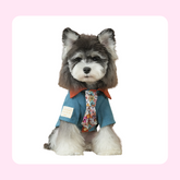 HK style corduroy lapel shirt with retro tie for out wearing