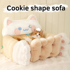 The sofa cat bed is washable.