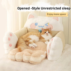 The sofa cat bed is washable.