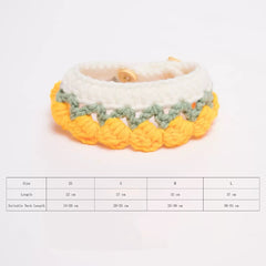 Knitted Floral Pet Neck Warmer