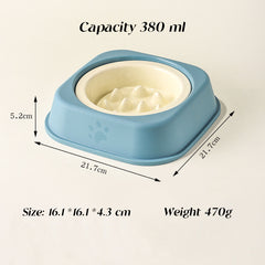 Einfarbiger Napf für langsames Fressen mit Randschutz