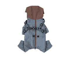 Waterproof pet dog hat raincoat with chest , back and four legs fully covering