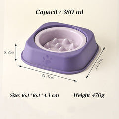 Einfarbiger Napf für langsames Fressen mit Randschutz