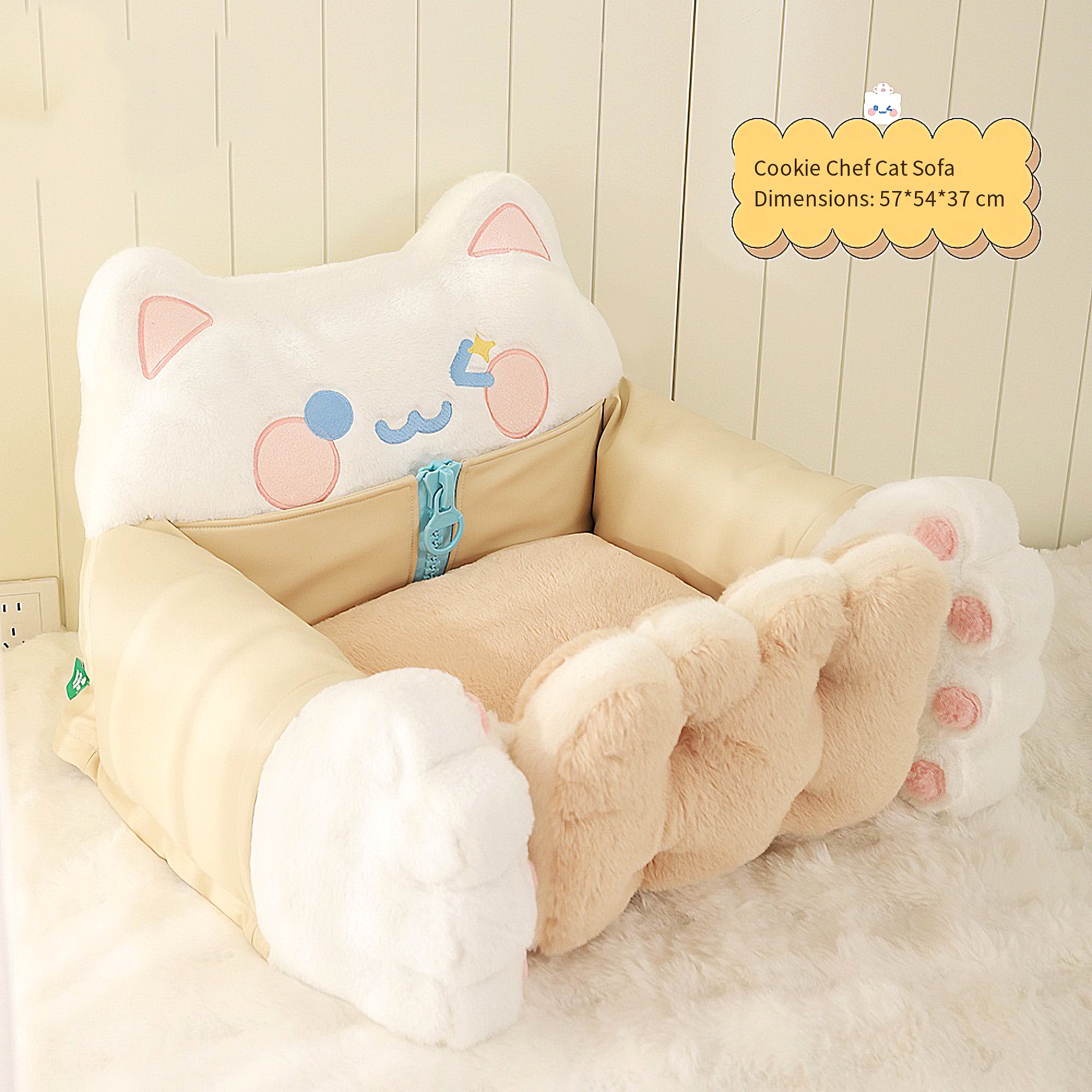 The sofa cat bed is washable.