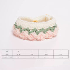 Knitted Floral Pet Neck Warmer