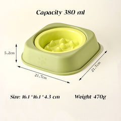 Solid-color edge-guarding slow-eating bowl 