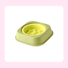 Solid-color edge-guarding slow-eating bowl 