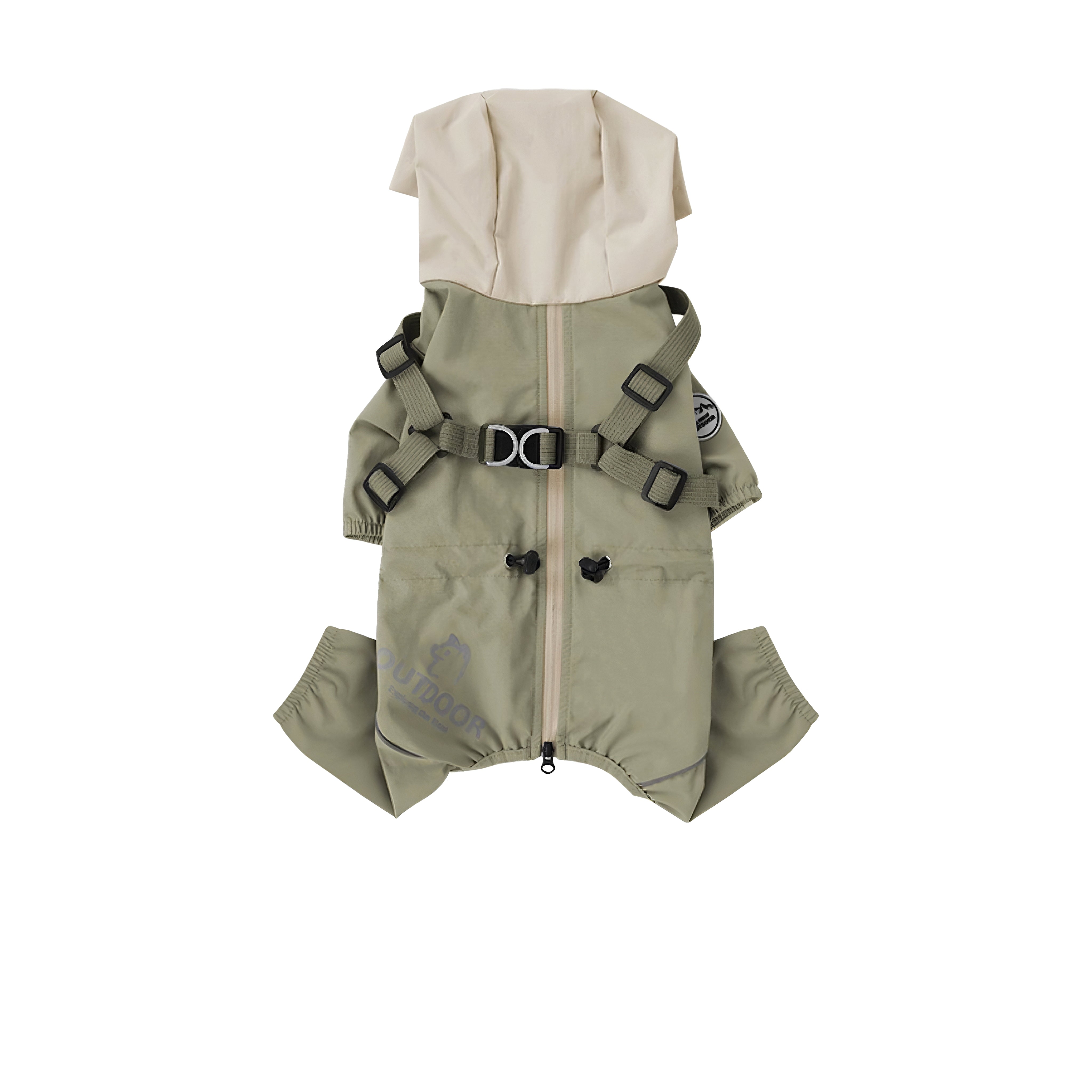 Waterproof pet dog hat raincoat with chest , back and four legs fully covering