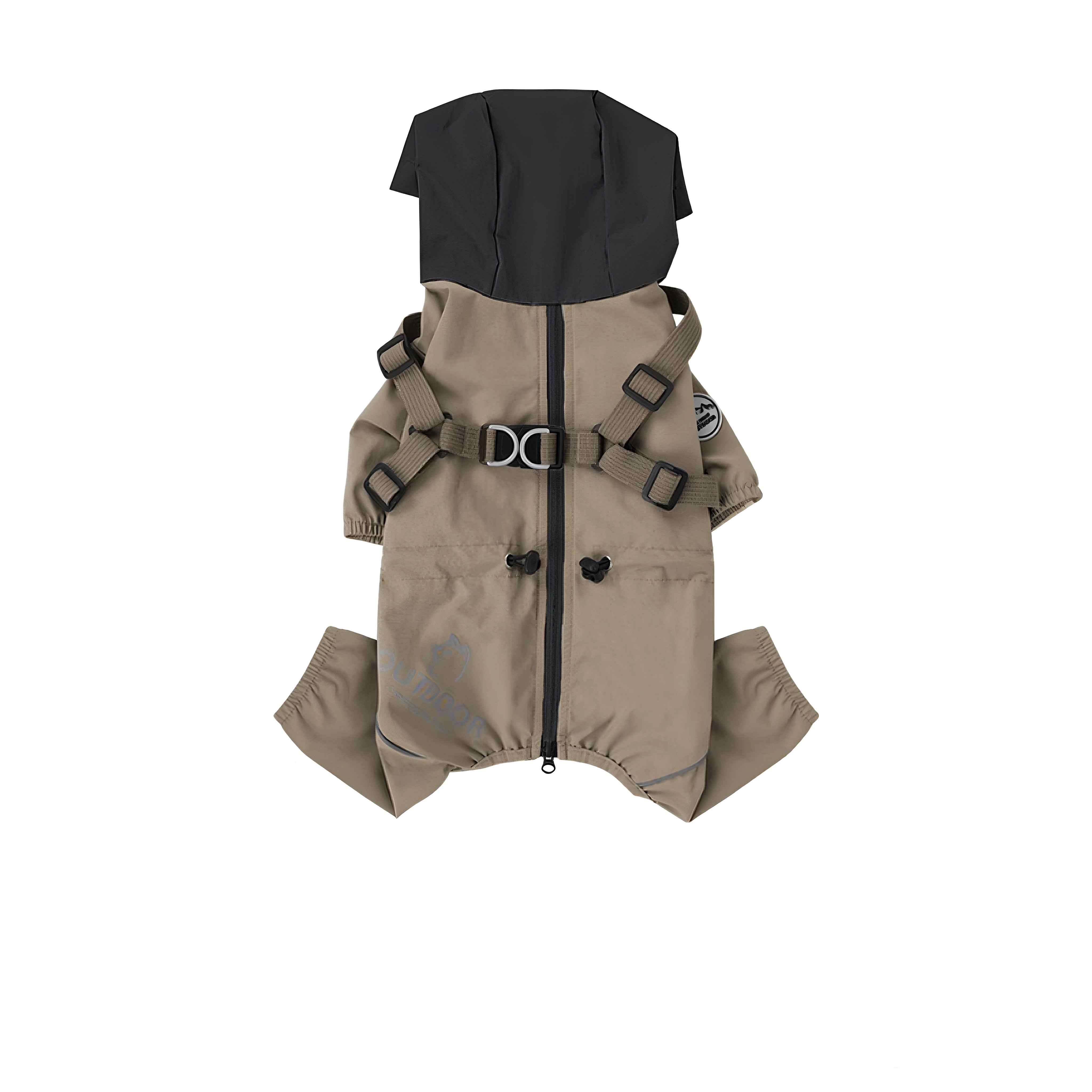Waterproof pet dog hat raincoat with chest , back and four legs fully covering