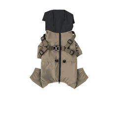 Waterproof pet dog hat raincoat with chest , back and four legs fully covering